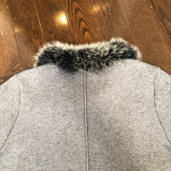 Knitted long cardigan with faux fur - Picture 5 of 6